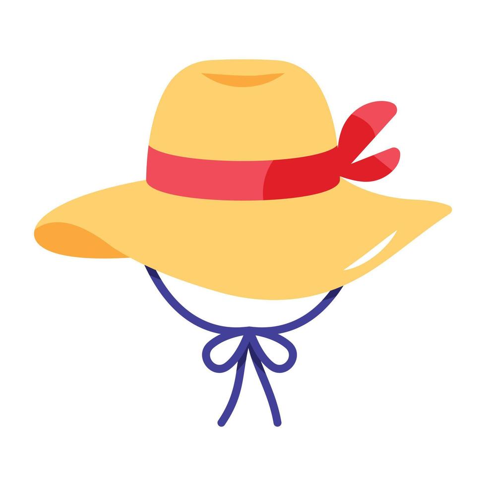 A well-crafted flat icon of beach hat vector