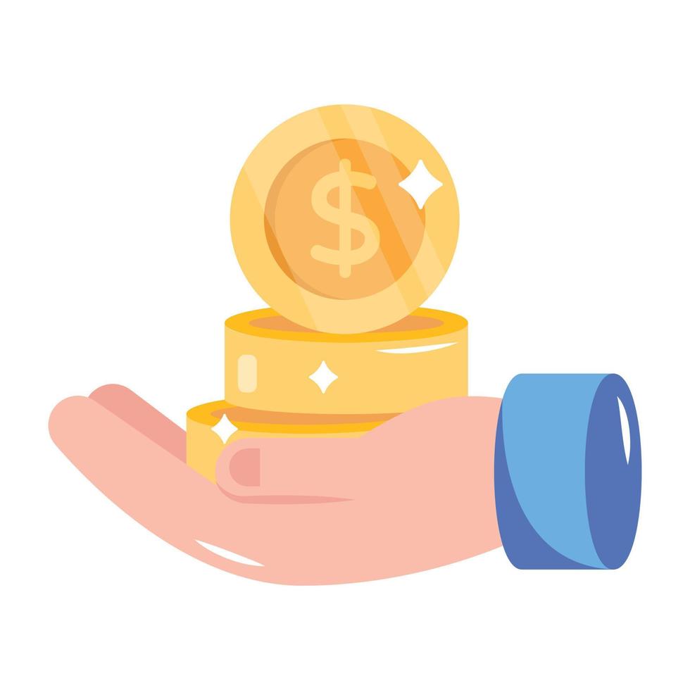 A flat vector icon of angel investment