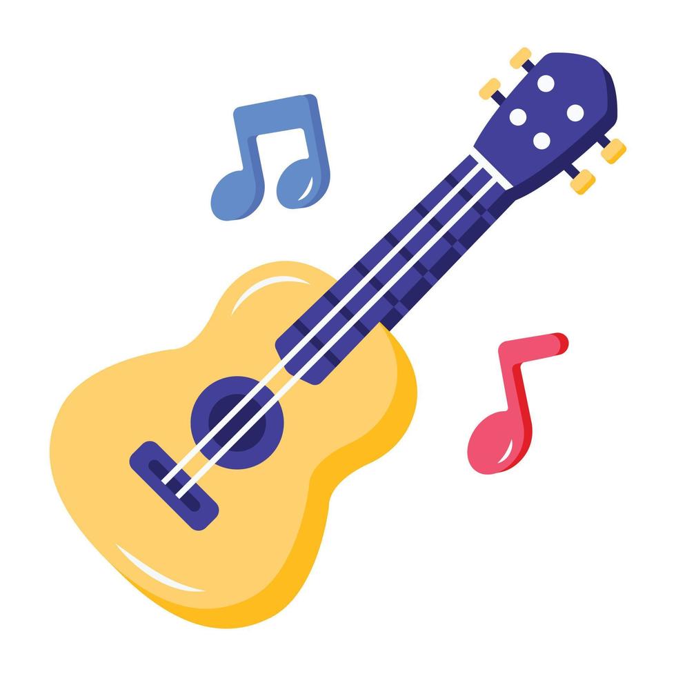 Get your hands on this guitar flat icon vector