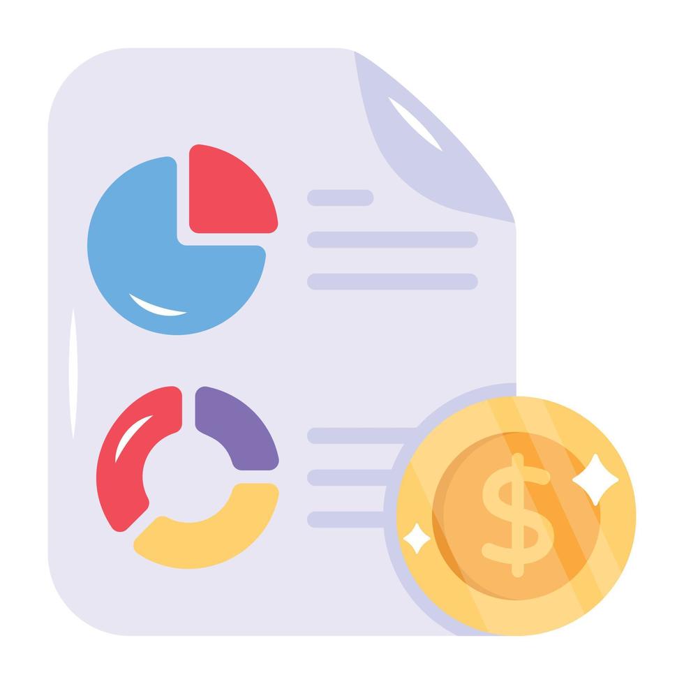 A scalable flat icon of financial report vector