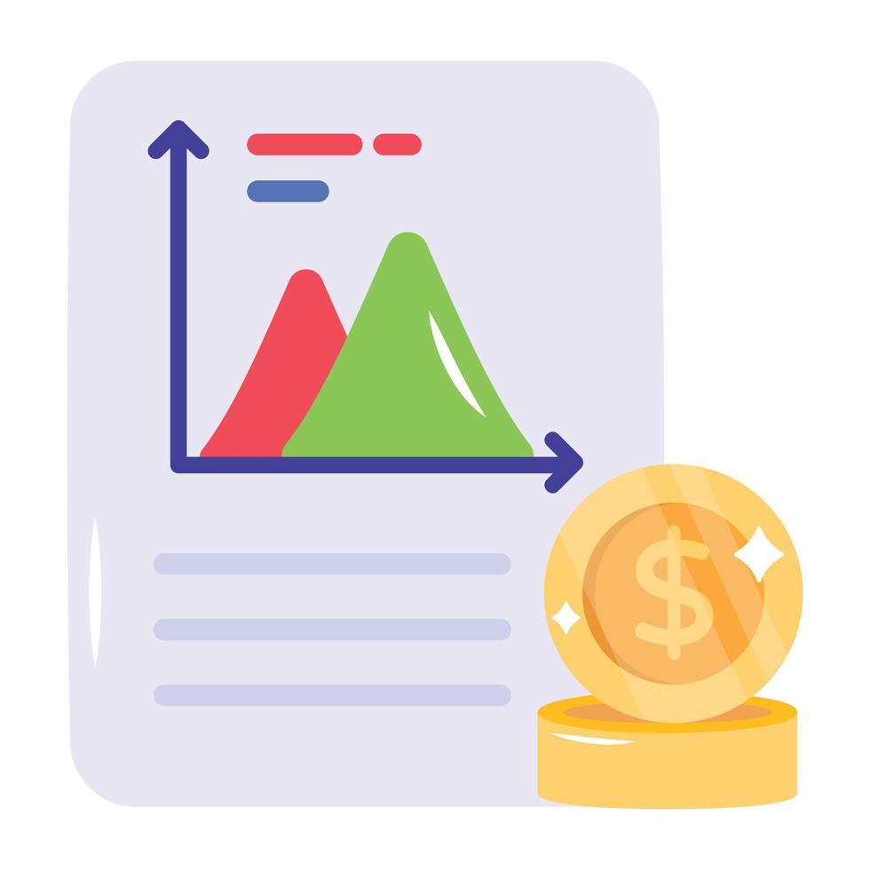 A scalable flat icon of financial report vector