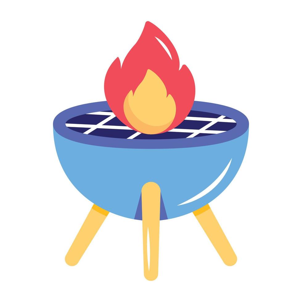 Flat icon of a bbq grill vector