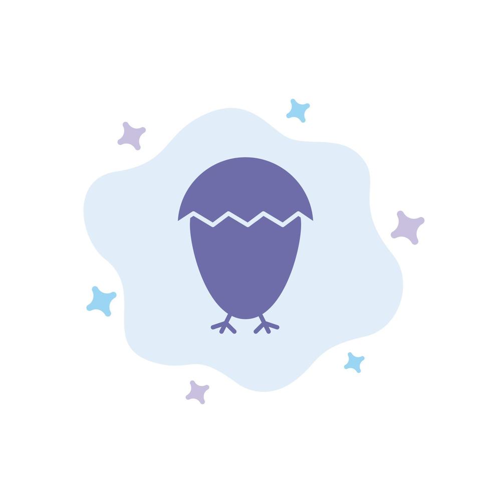 Bird Easter Egg Food Blue Icon on Abstract Cloud Background vector