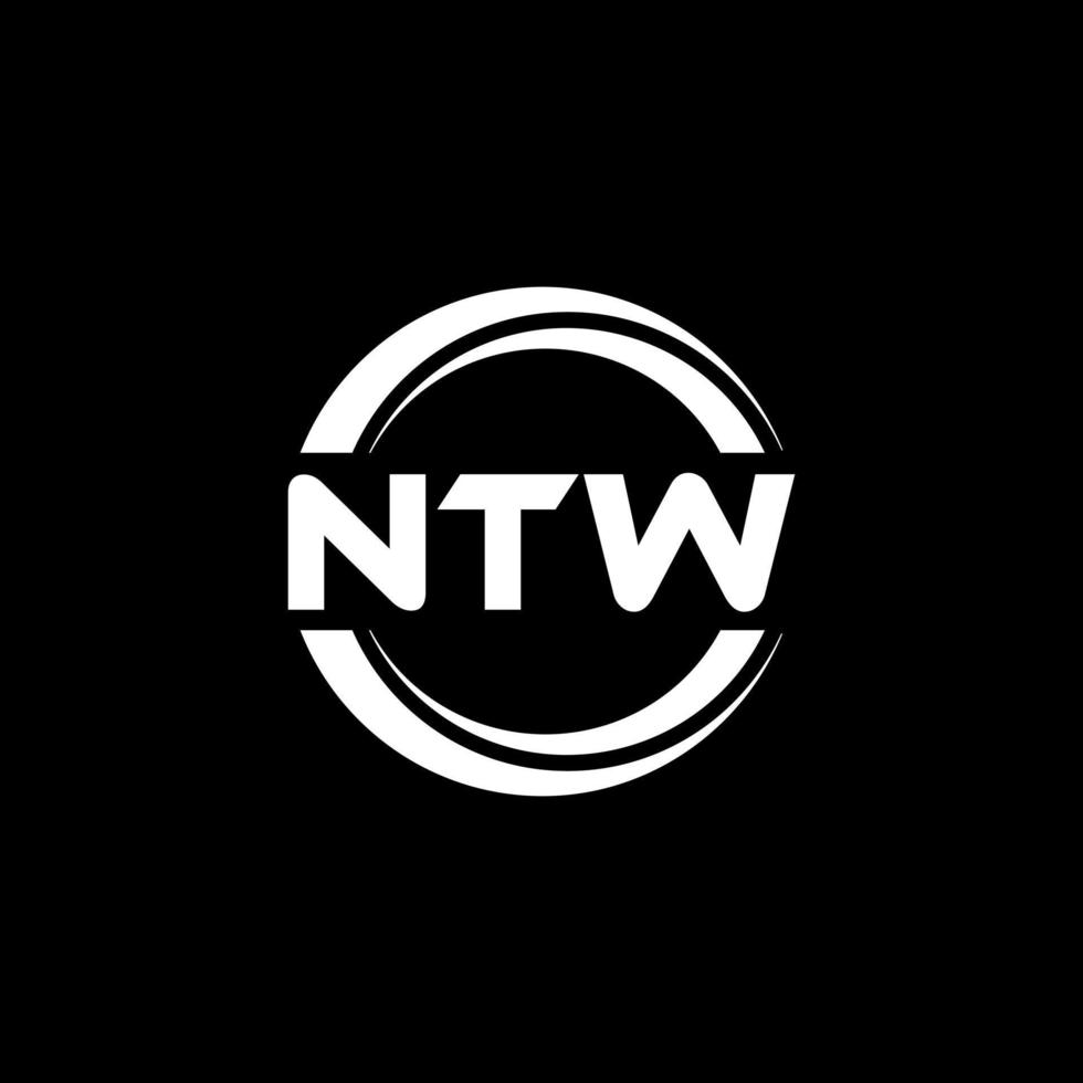 NTW letter logo design in illustration. Vector logo, calligraphy designs for logo, Poster, Invitation, etc.