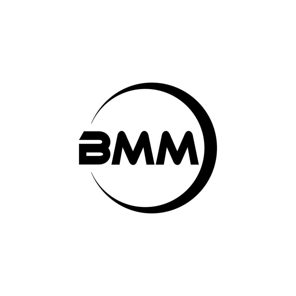 BMM letter logo design in illustration. Vector logo, calligraphy designs for logo, Poster, Invitation, etc.