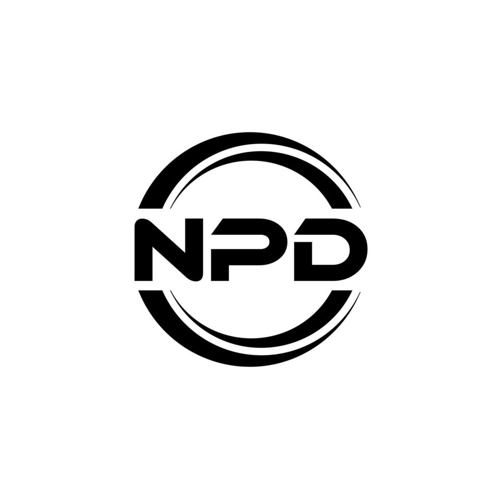 diseño de logotipo de letra npd en ilustración. logotipo vectorial, diseños de caligrafía para logotipo, afiche, invitación, etc. vector