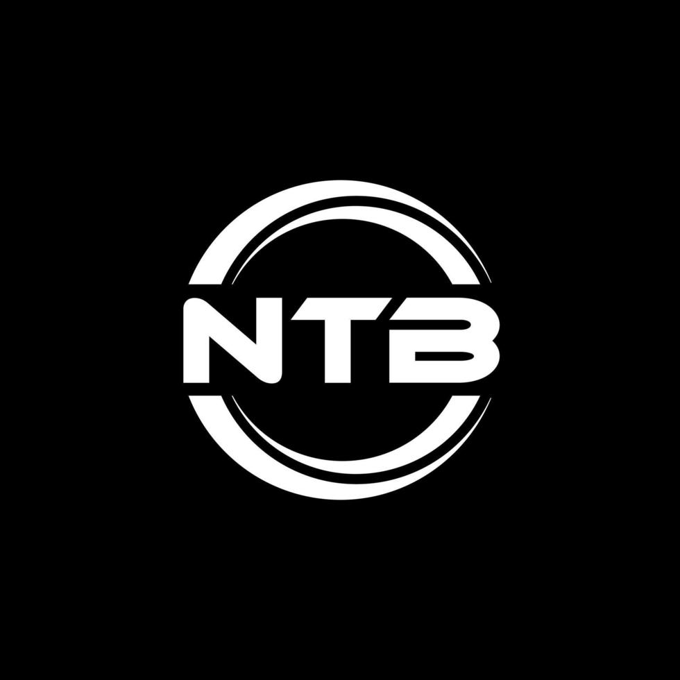 NTB letter logo design in illustration. Vector logo, calligraphy designs for logo, Poster, Invitation, etc.