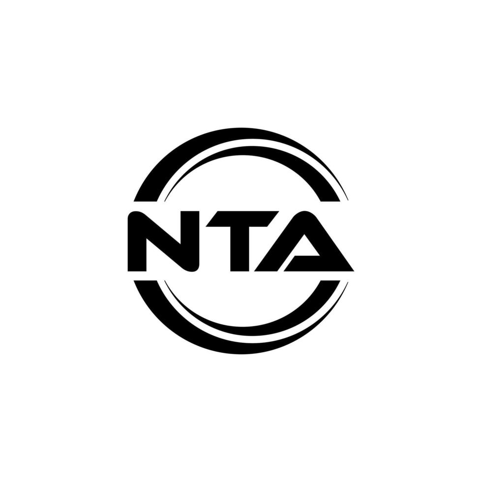 NTA letter logo design in illustration. Vector logo, calligraphy ...