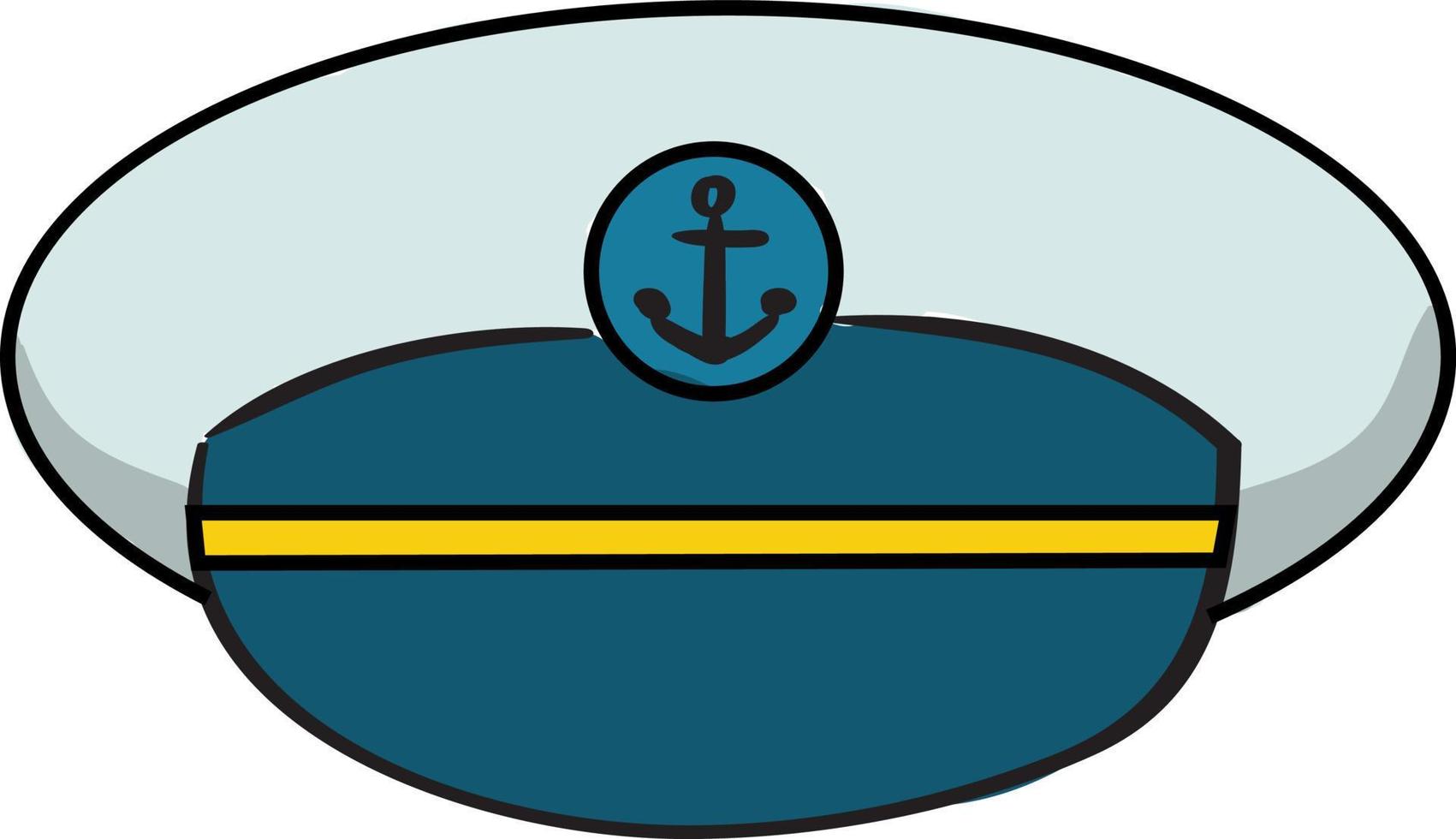 gorra de marinero, ilustración, vector sobre fondo blanco.