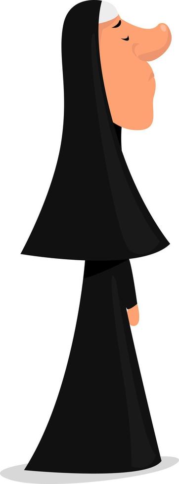 Nun , illustration, vector on white background