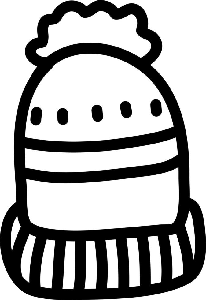 Winter hat with pompom, illustration, vector on a white background