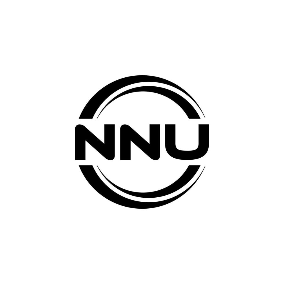 NNU letter logo design in illustration. Vector logo, calligraphy designs for logo, Poster, Invitation, etc.