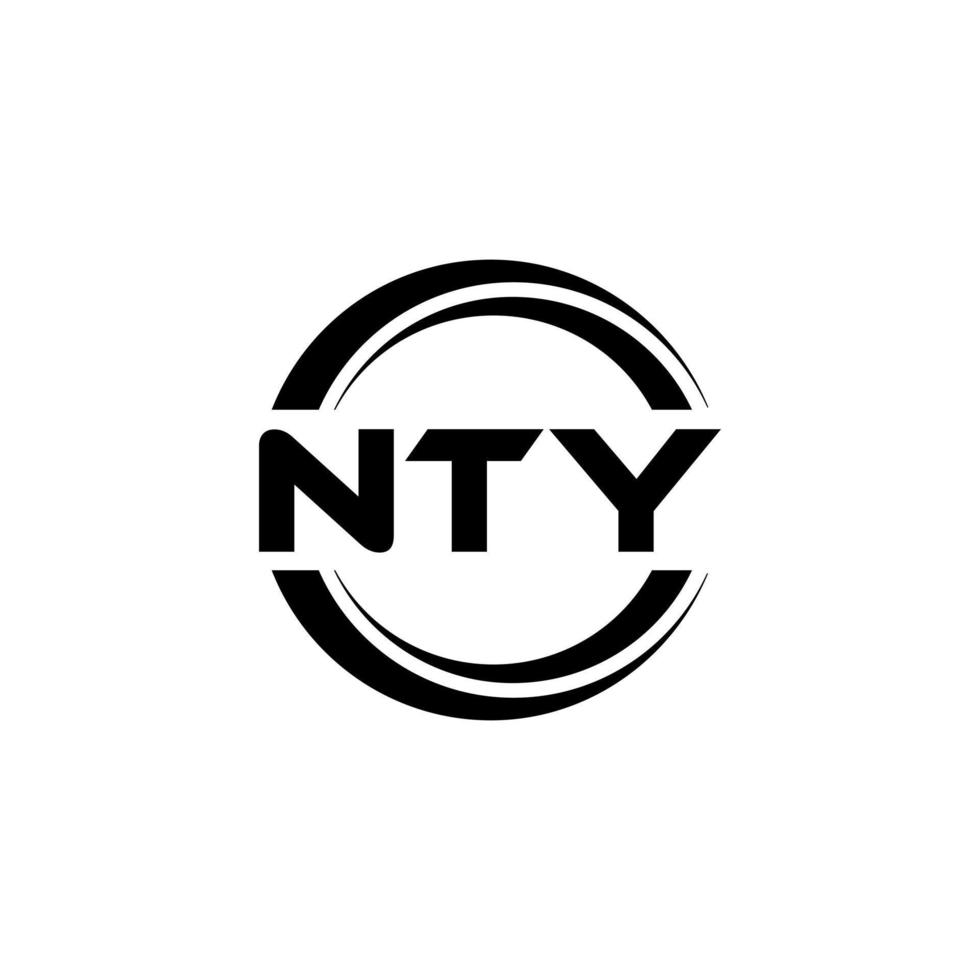 NTY letter logo design in illustration. Vector logo, calligraphy designs for logo, Poster, Invitation, etc.