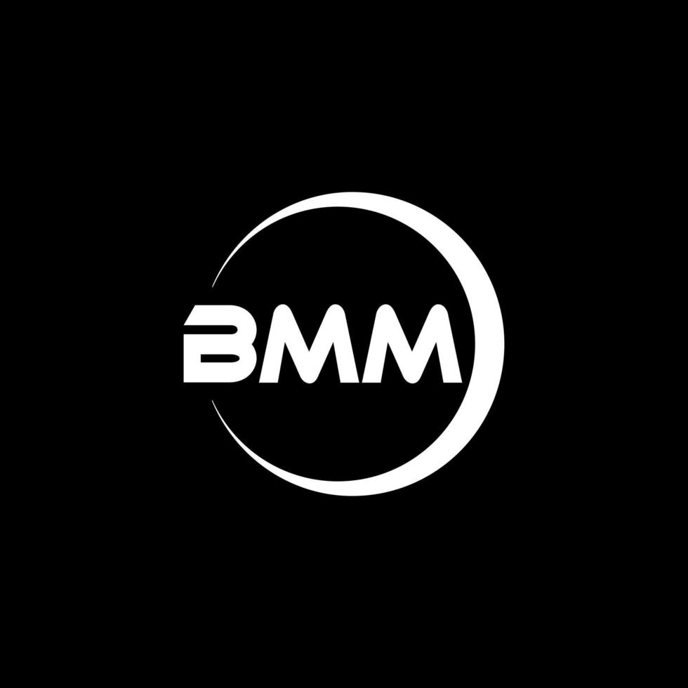 BMM letter logo design in illustration. Vector logo, calligraphy designs for logo, Poster, Invitation, etc.