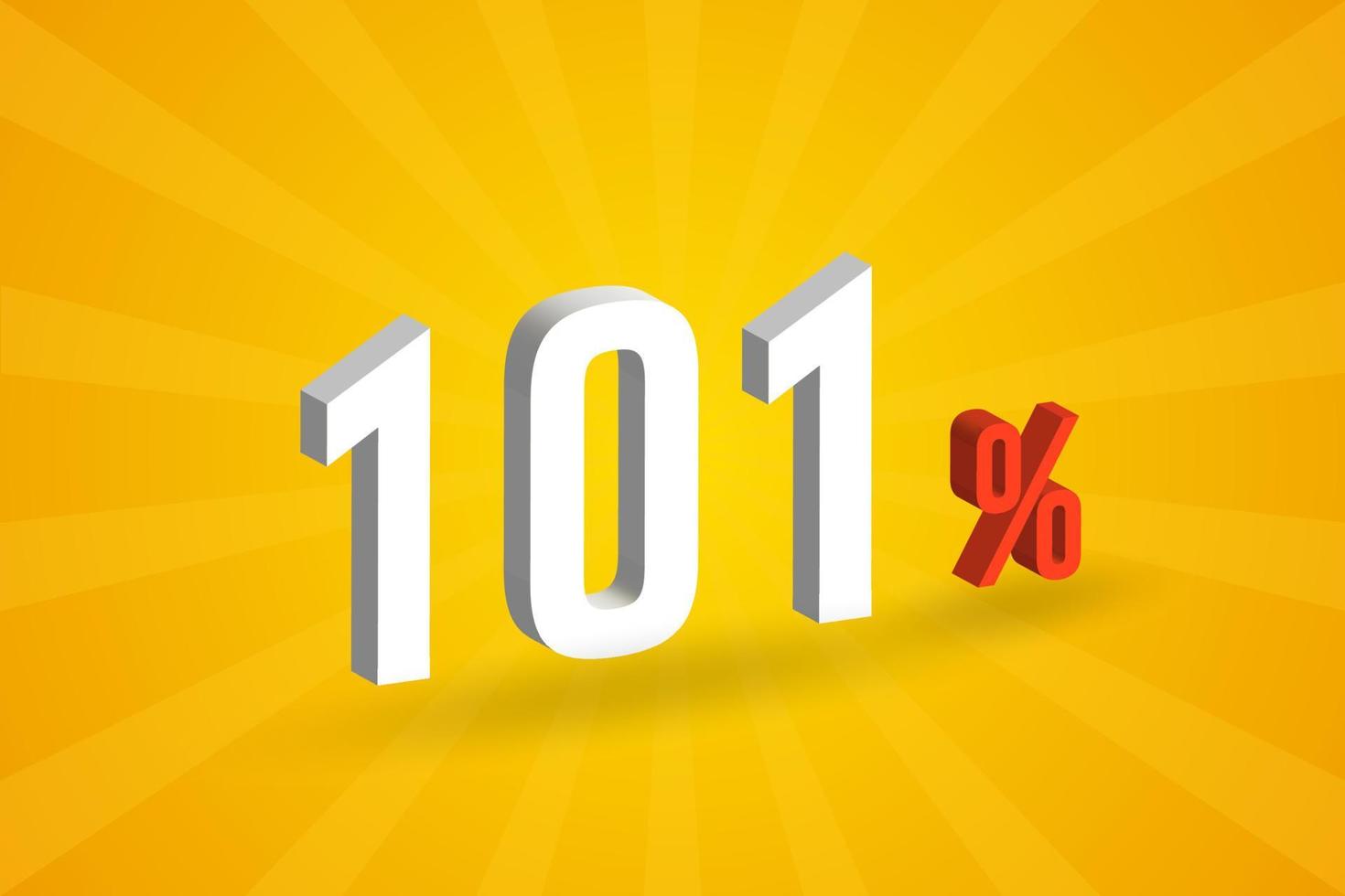 101 discount 3D text for sells and promotion. vector