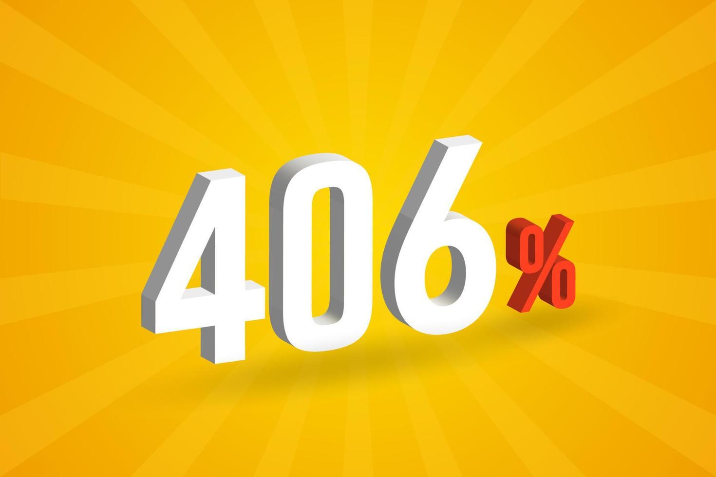 406 descuento texto 3d para ventas y promoción. vector