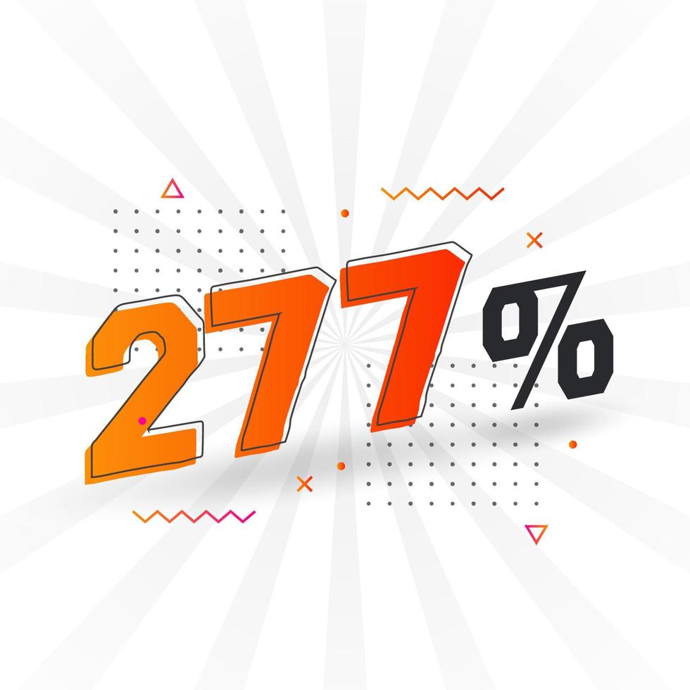 277 promoción de banner de marketing de descuento. 277 por ciento de diseño promocional de ventas. vector