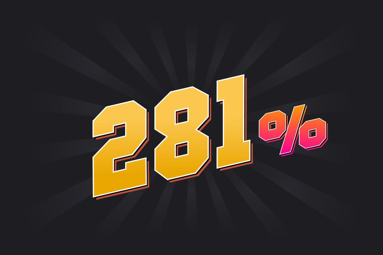 281 discount banner with dark background and yellow text. 281 percent sales promotional design. vector