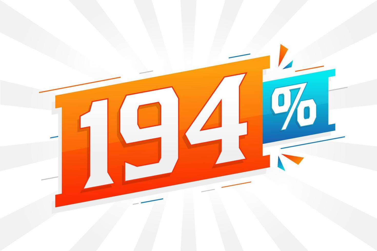 194 discount marketing banner promotion. 194 percent sales promotional design. vector