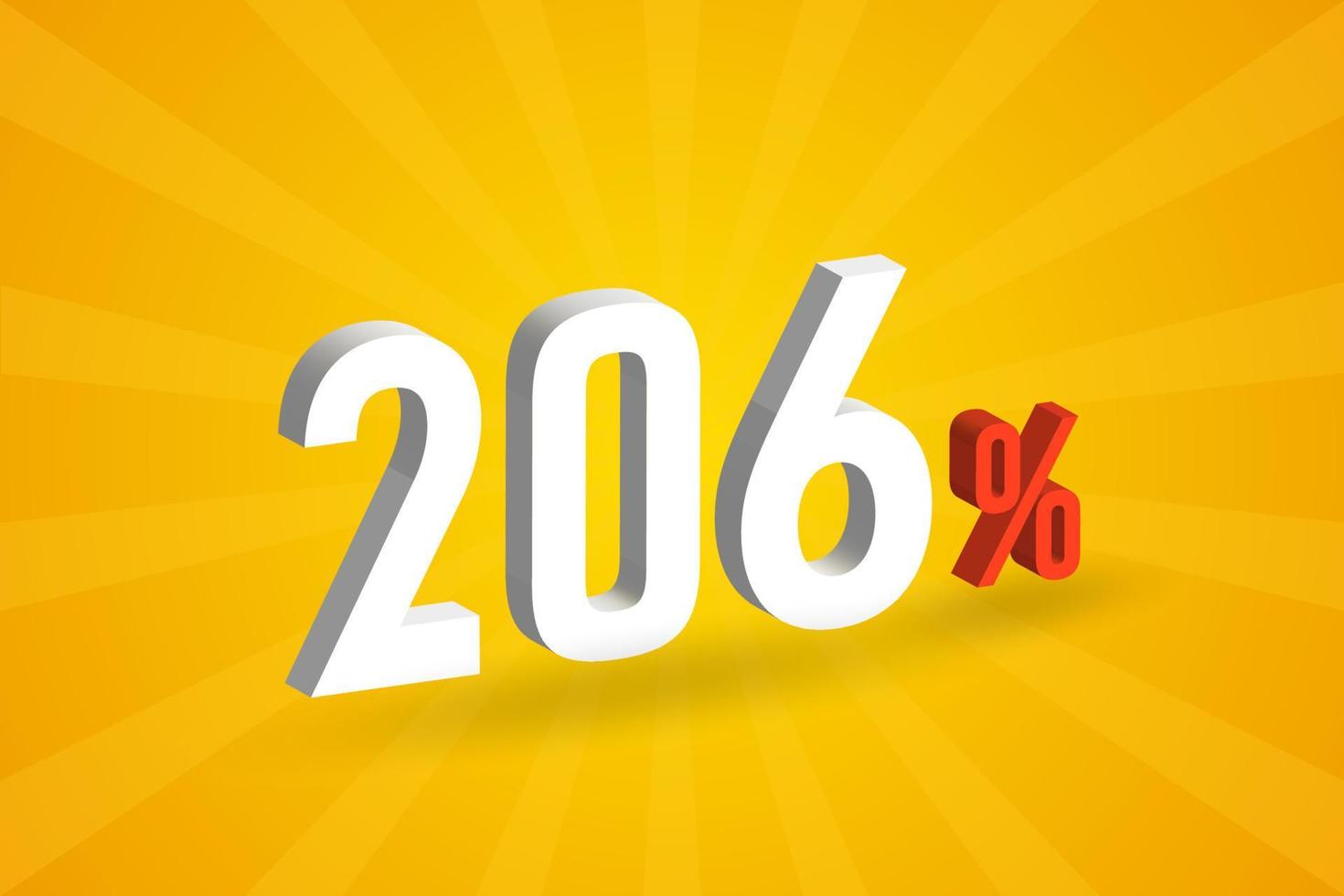 206 discount 3D text for sells and promotion. vector