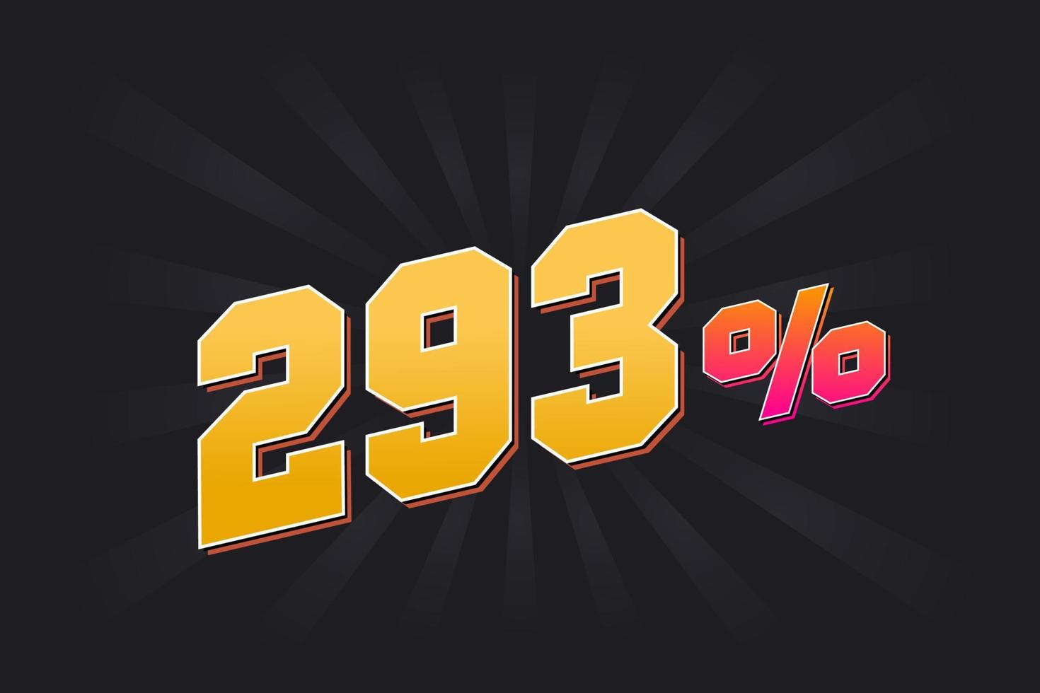 293 discount banner with dark background and yellow text. 293 percent sales promotional design. vector