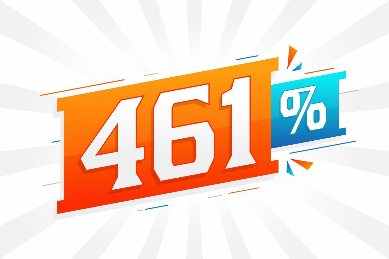 461 promoción de banner de marketing de descuento. 461 por ciento de diseño promocional de ventas. vector