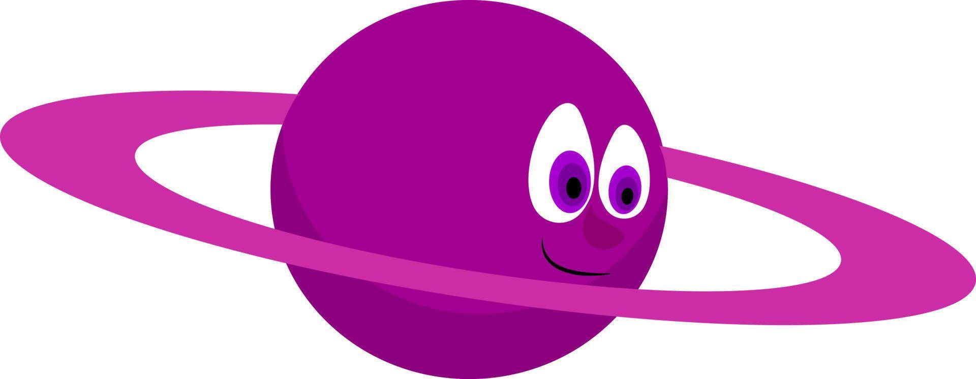 Purple planet, illustration, vector on white background.