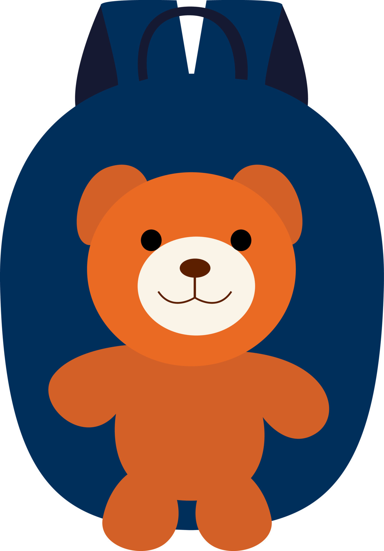 Backback with bear, illustration, vector on white background. 13498986