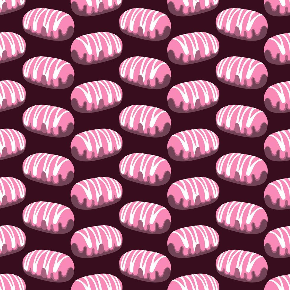 Eclairs pattern, illustration, vector on white background