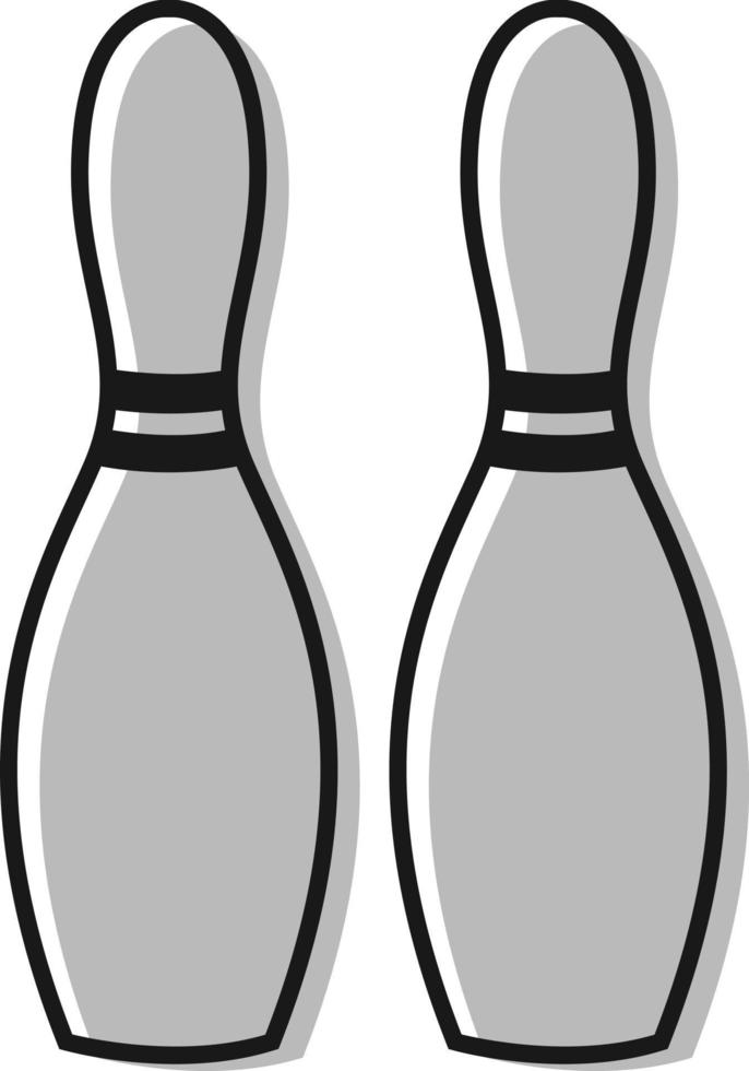 Bowling pins, illustration, vector on white background.