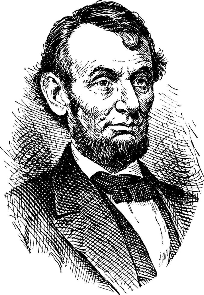 Abraham Lincoln, vintage illustration vector