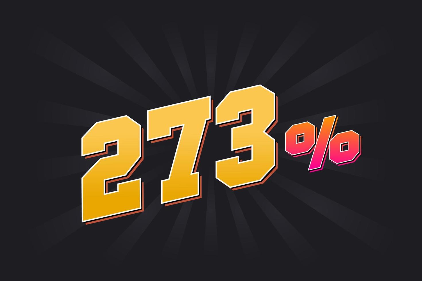 273 banner de descuento con fondo oscuro y texto amarillo. 273 por ciento de diseño promocional de ventas. vector