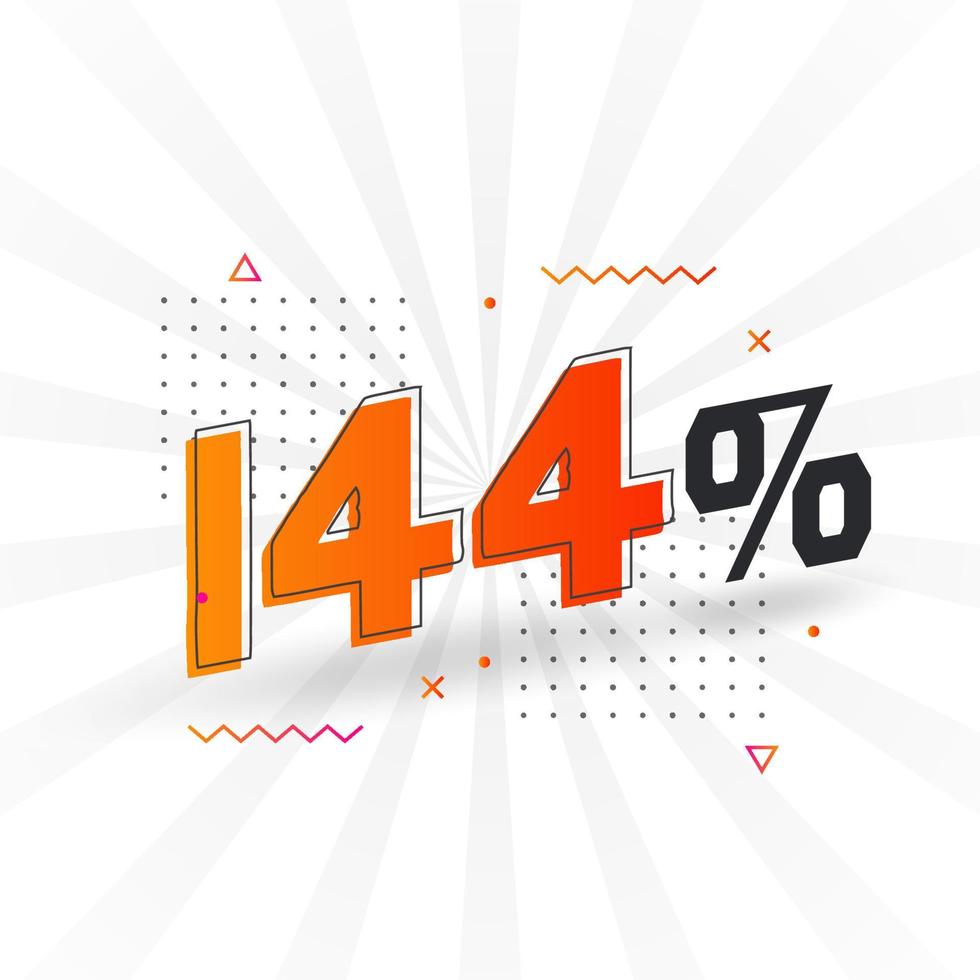 144 discount marketing banner promotion. 144 percent sales promotional design. vector