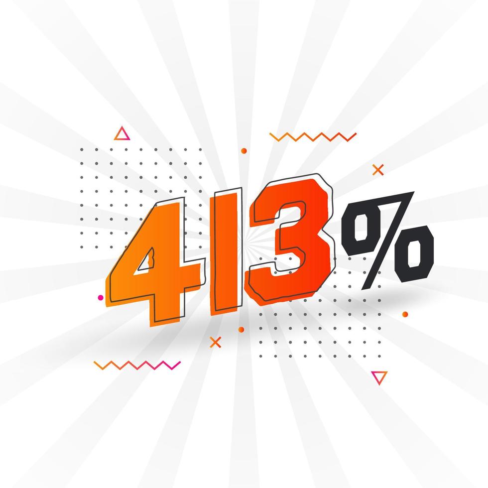 413 discount marketing banner promotion. 413 percent sales promotional design. vector