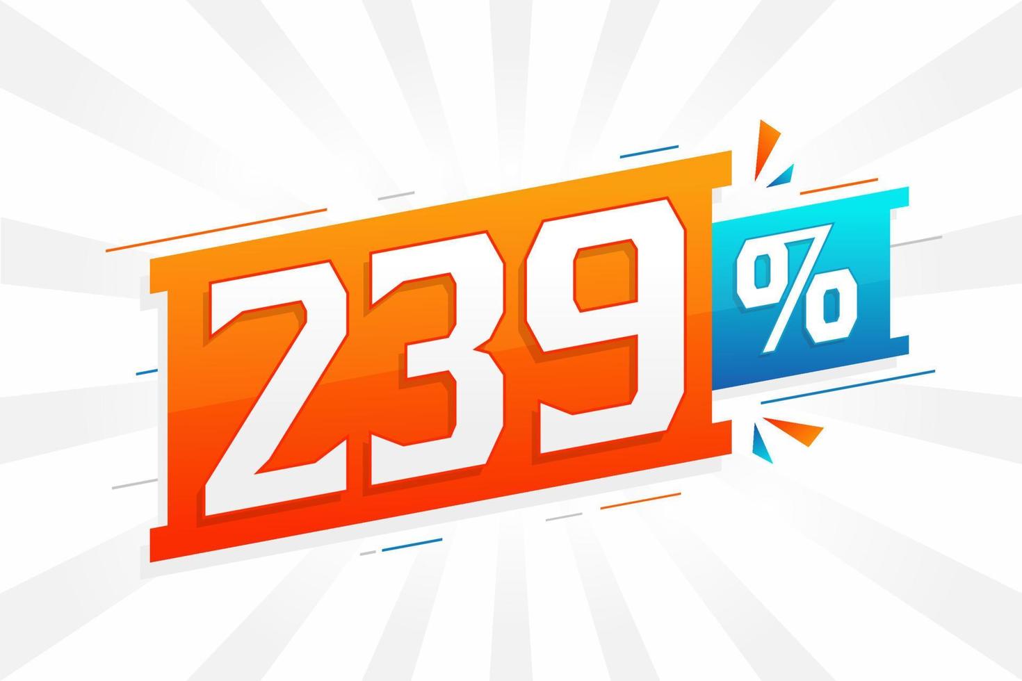 239 promoción de banner de marketing de descuento. 239 por ciento de diseño promocional de ventas. vector