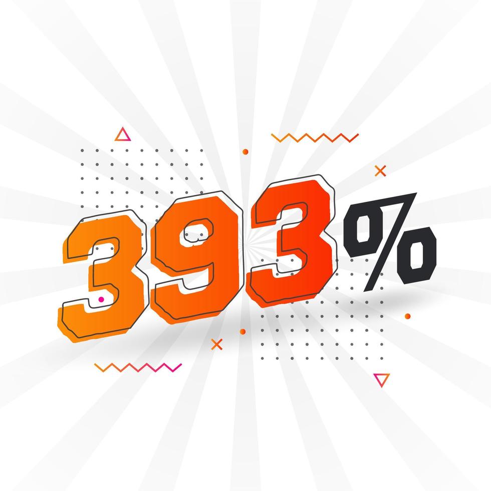 393 promoción de banner de marketing de descuento. 393 por ciento de diseño promocional de ventas. vector