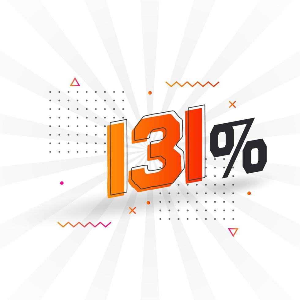 131 discount marketing banner promotion. 131 percent sales promotional design. vector