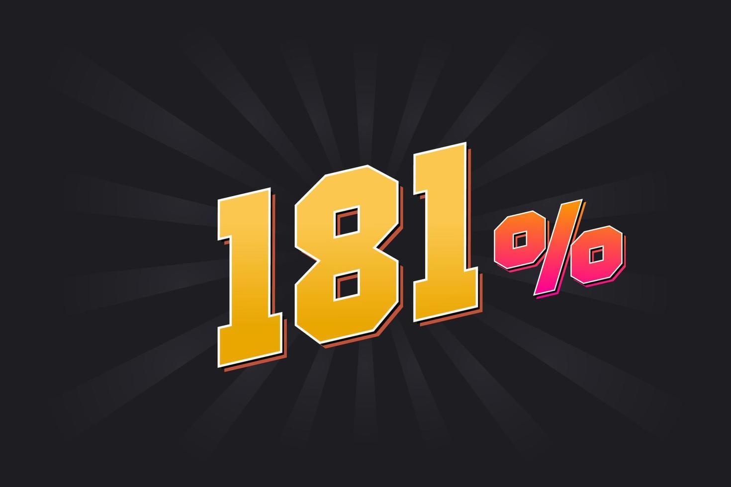 181 discount banner with dark background and yellow text. 181 percent sales promotional design. vector