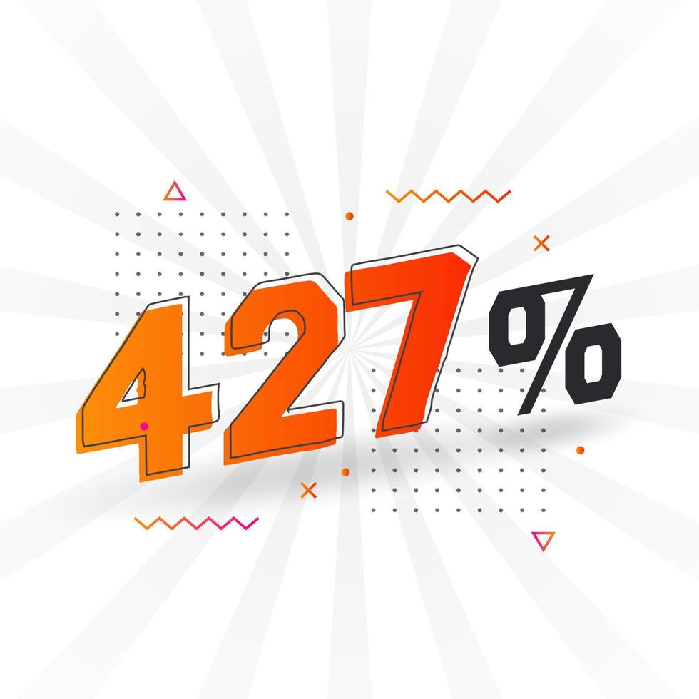 427 promoción de banner de marketing de descuento. 427 por ciento de diseño promocional de ventas. vector