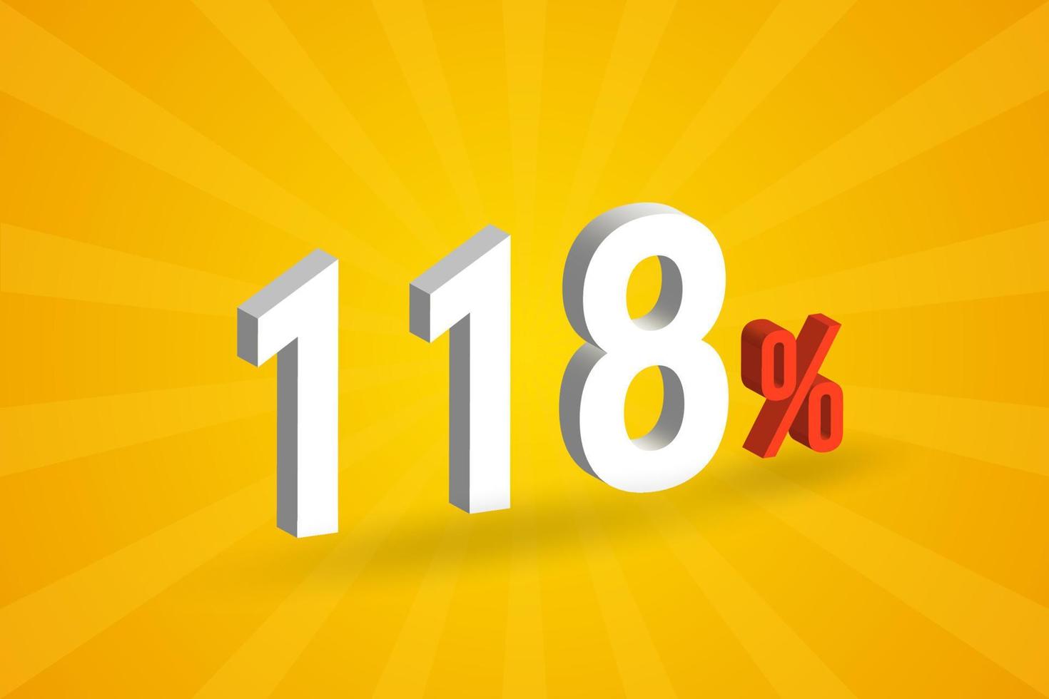 118 discount 3D text for sells and promotion. vector
