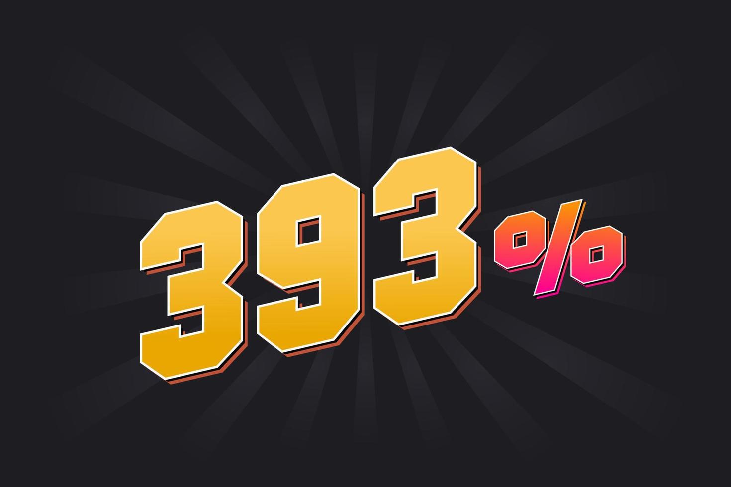 393 discount banner with dark background and yellow text. 393 percent sales promotional design. vector