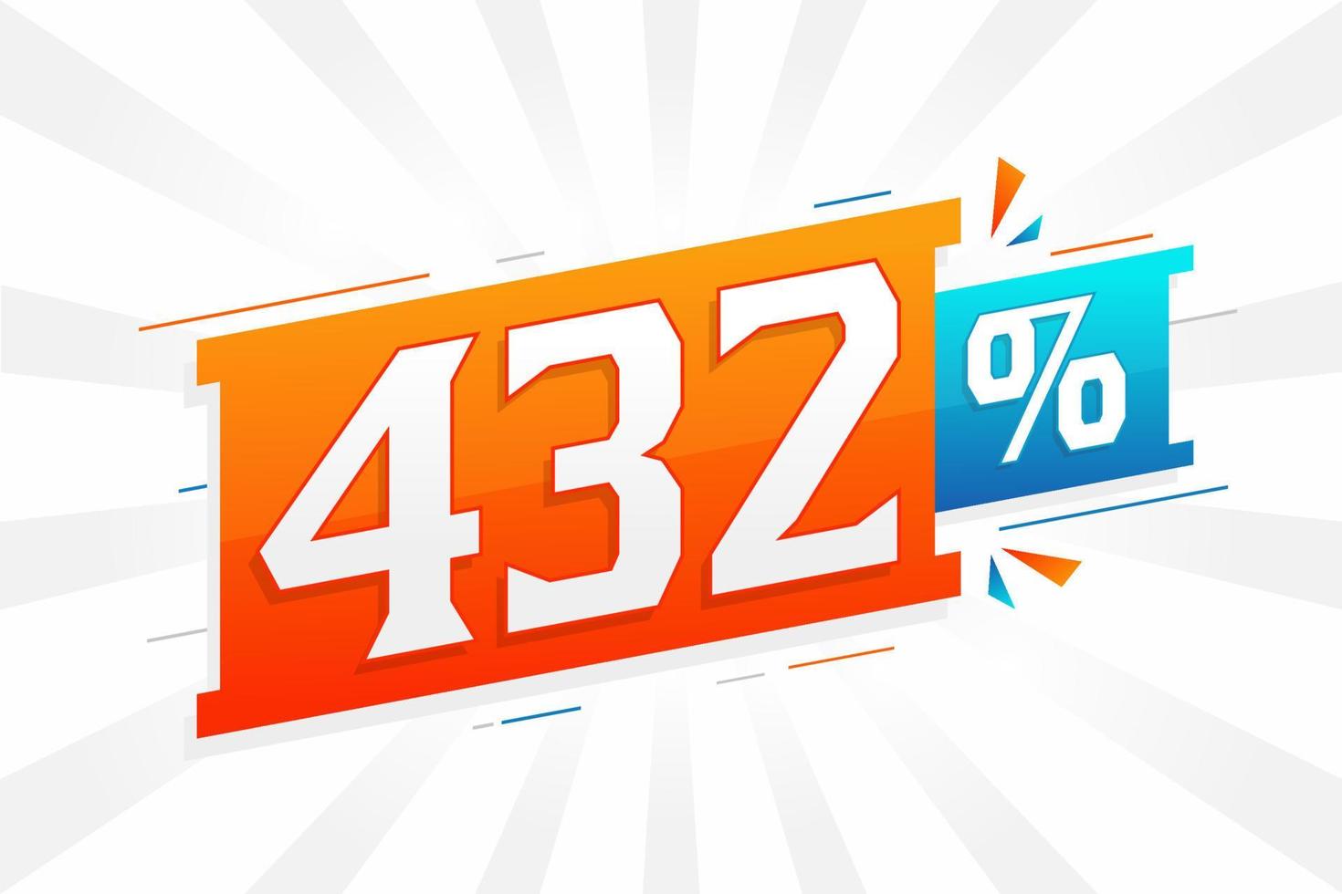 432 discount marketing banner promotion. 432 percent sales promotional design. vector