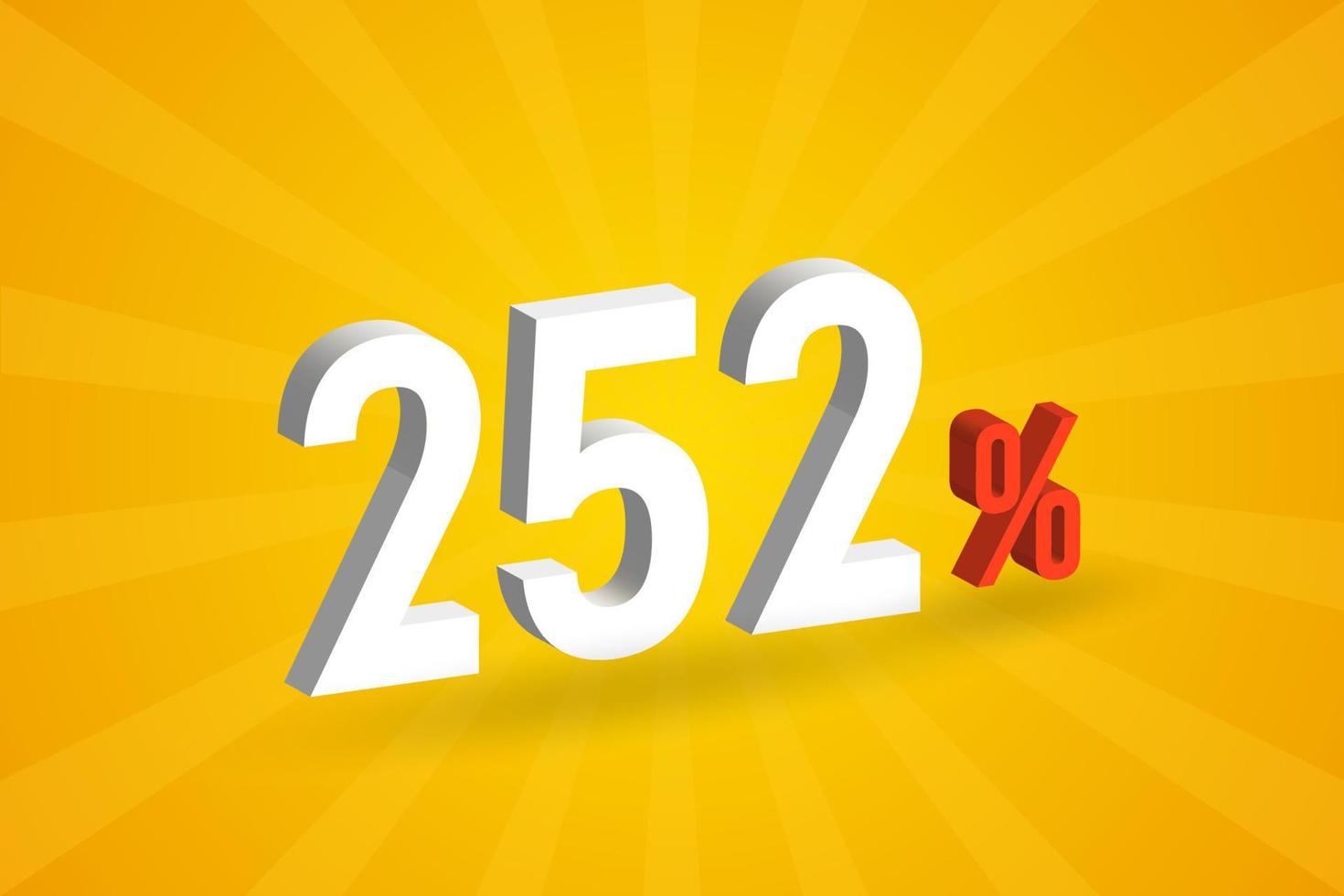 252 discount 3D text for sells and promotion. vector
