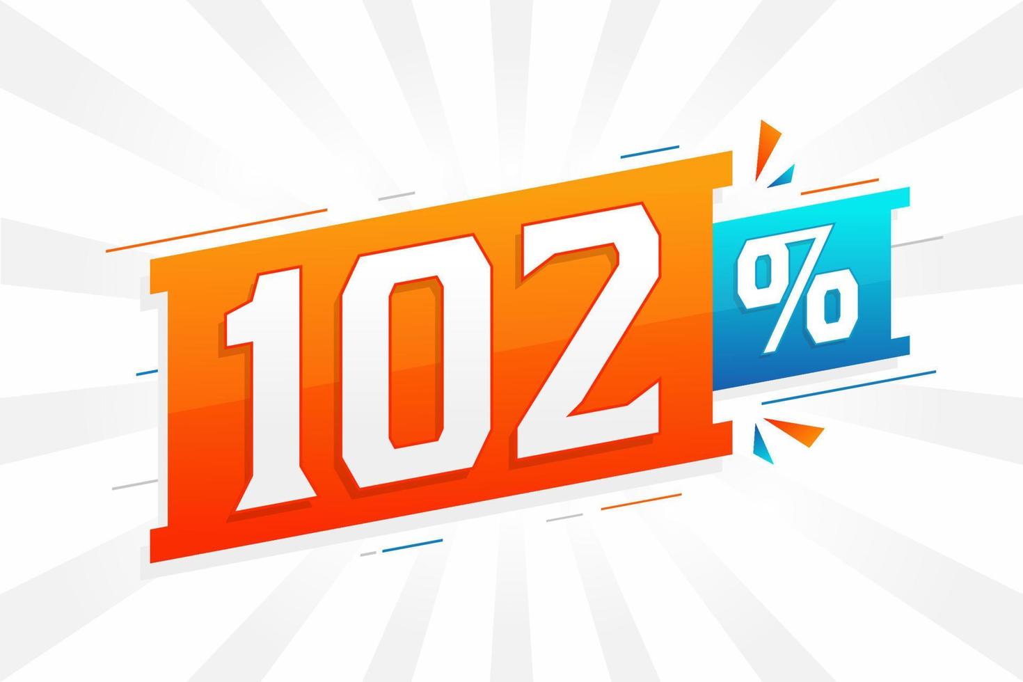 102 discount marketing banner promotion. 102 percent sales promotional design. vector