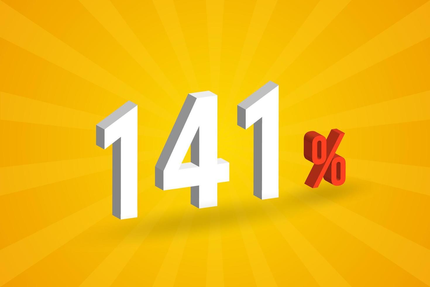 141 discount 3D text for sells and promotion. vector