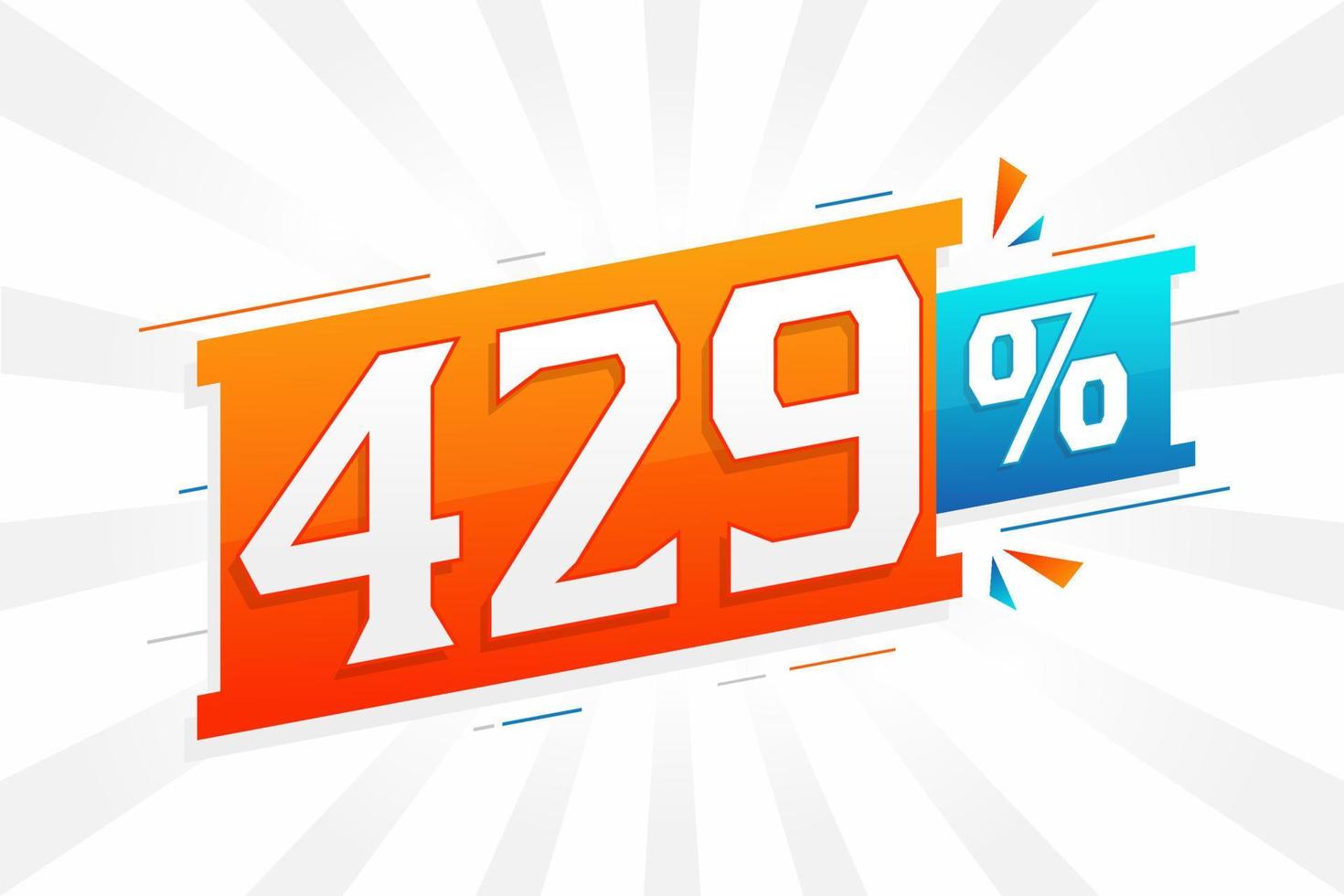 429 discount marketing banner promotion. 429 percent sales promotional design. vector