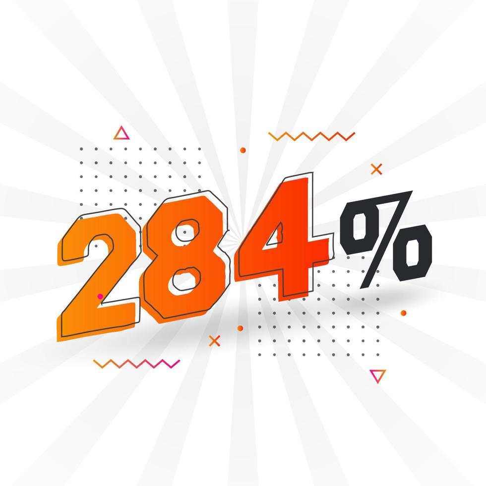 284 discount marketing banner promotion. 284 percent sales promotional design. vector