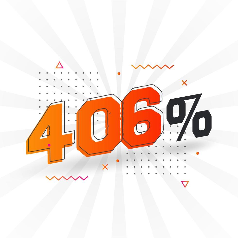 Promoción de banner de marketing de descuento 406. 406 por ciento de diseño promocional de ventas. vector