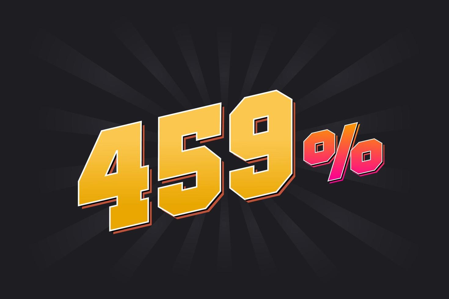 459 discount banner with dark background and yellow text. 459 percent sales promotional design. vector
