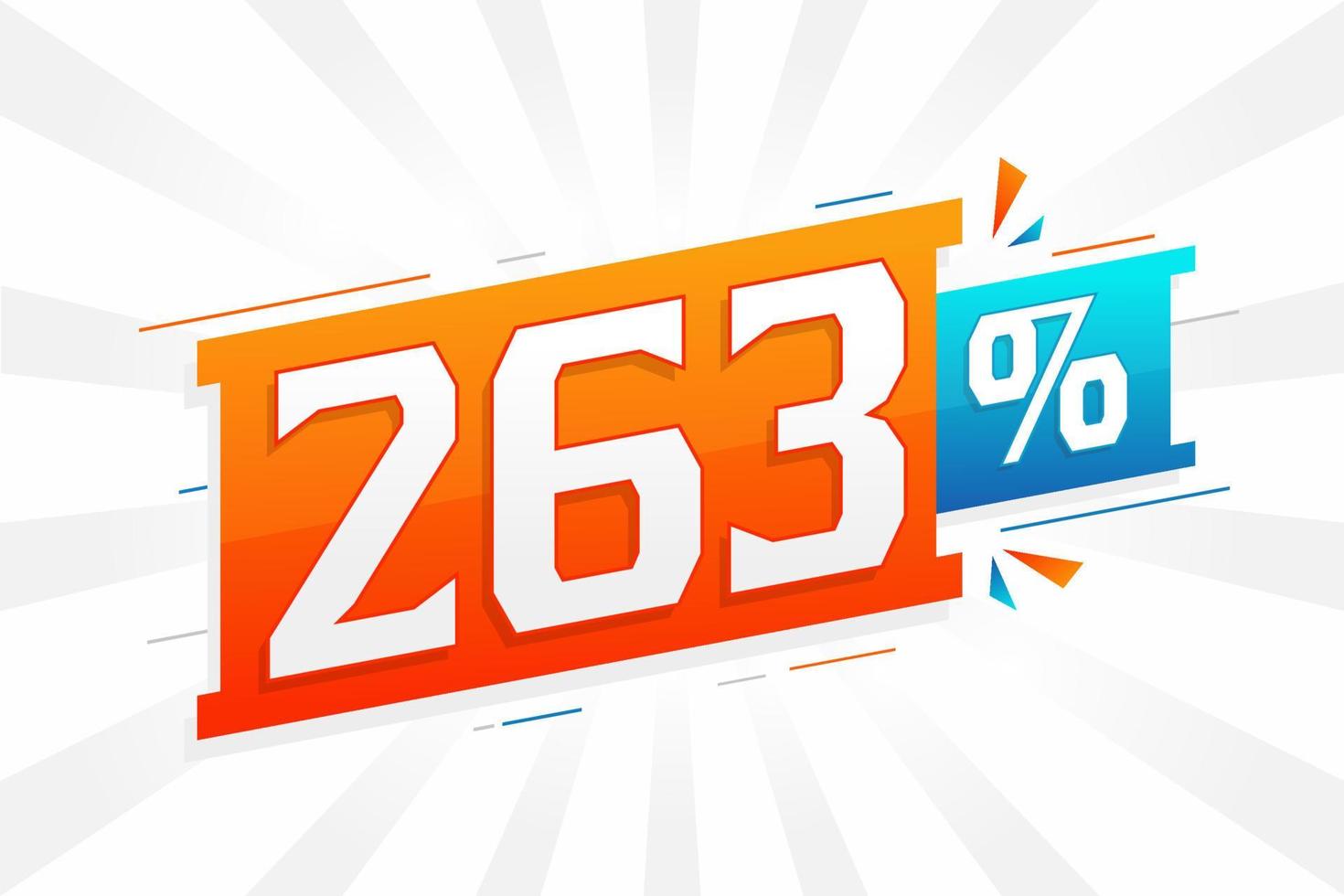 263 discount marketing banner promotion. 263 percent sales promotional design. vector